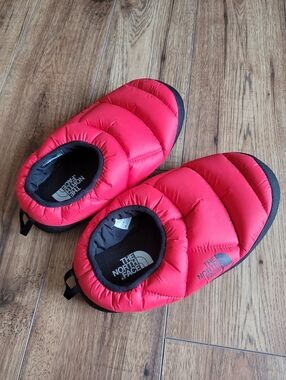 The North Face Red and Black Quilted Slip-On Camp Shoe